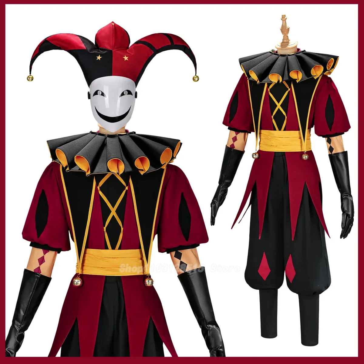 Game Pierrot Harlequin Jester  - Women'S Red Accessories 评论和价格