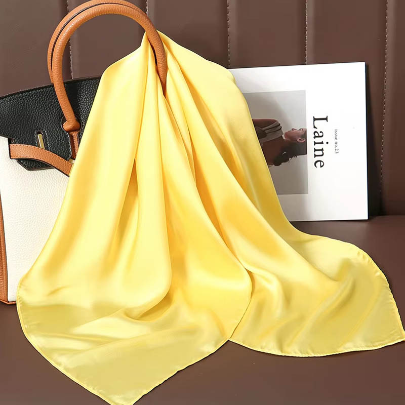 Luxury Solid Color Silk Square - Silk Scarf Square 评论和价格