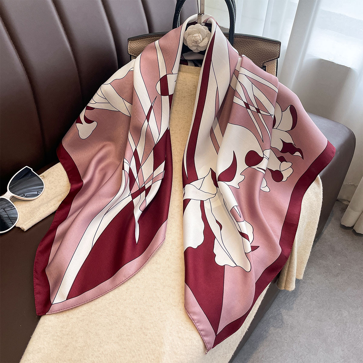 Luxury 90*90Cm Square Scarf Tw - Silk Scarf Square 评论和价格