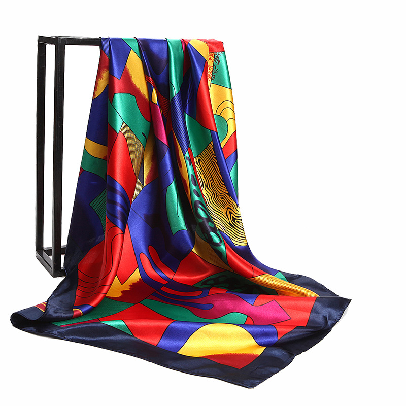 Women Silk Scarf Elegant Fower - Silk Scarf Square 评论和价格