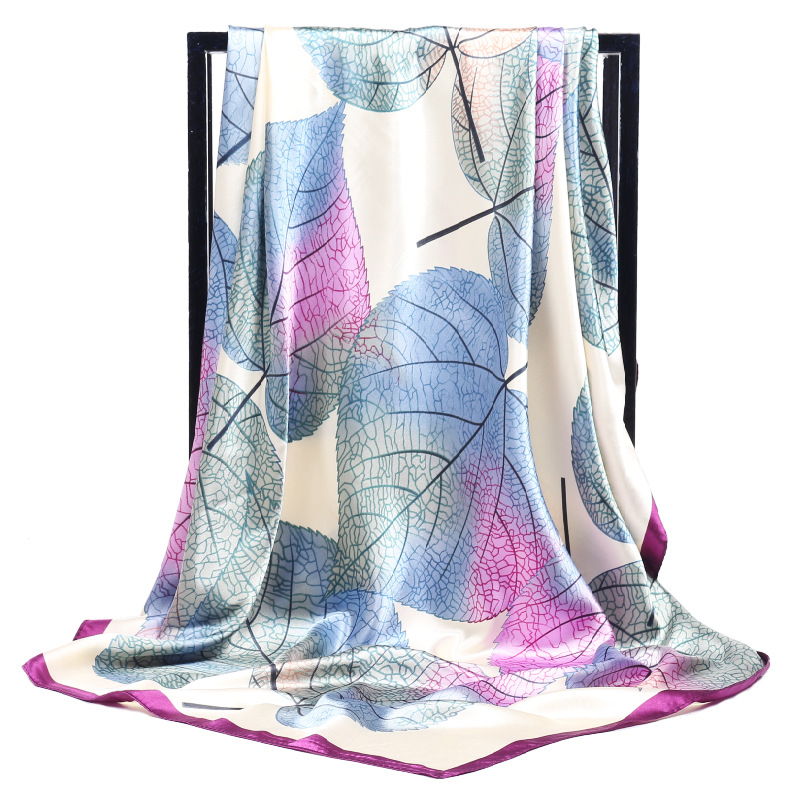 Women Silk Scarf Elegant Fower - Silk Scarf Square 评论和价格