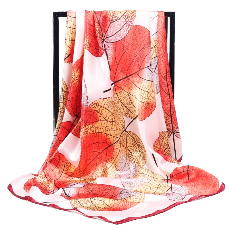Women Silk Scarf Elegant Fower - Silk Scarf Square 评论和价格