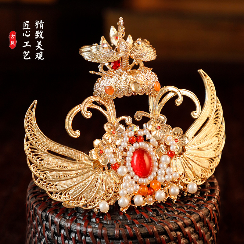 Chinese Traditional Hanfu Gold - Women'S Red Accessories 评论和价格