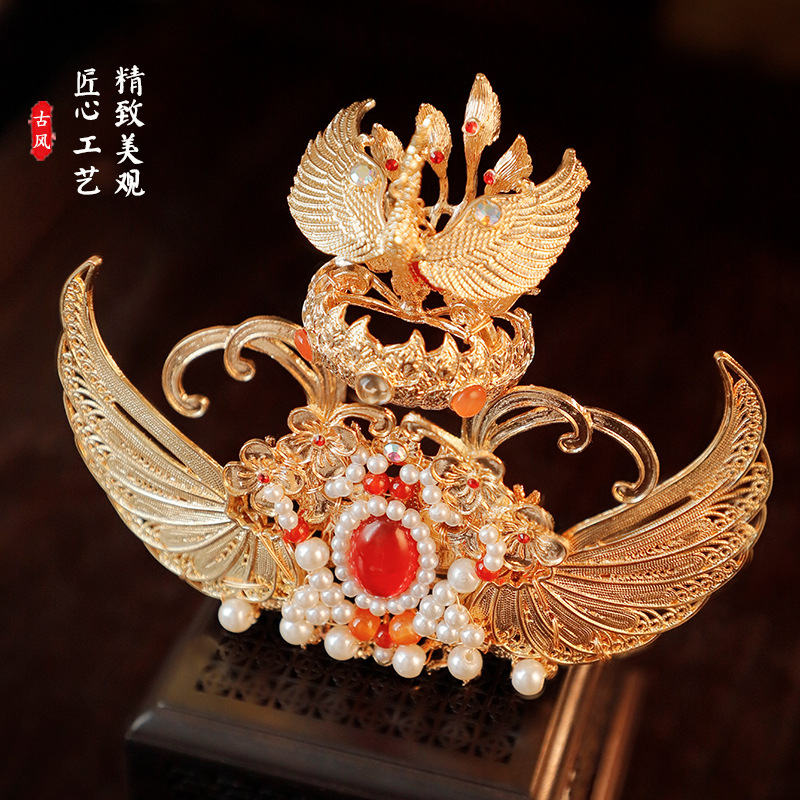 Chinese Traditional Hanfu Gold - Women'S Red Accessories 评论和价格