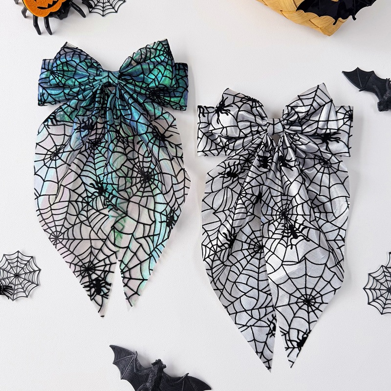 Halloween Spider Web Bow Hair  - Women'S Emo Accessories 评论和价格