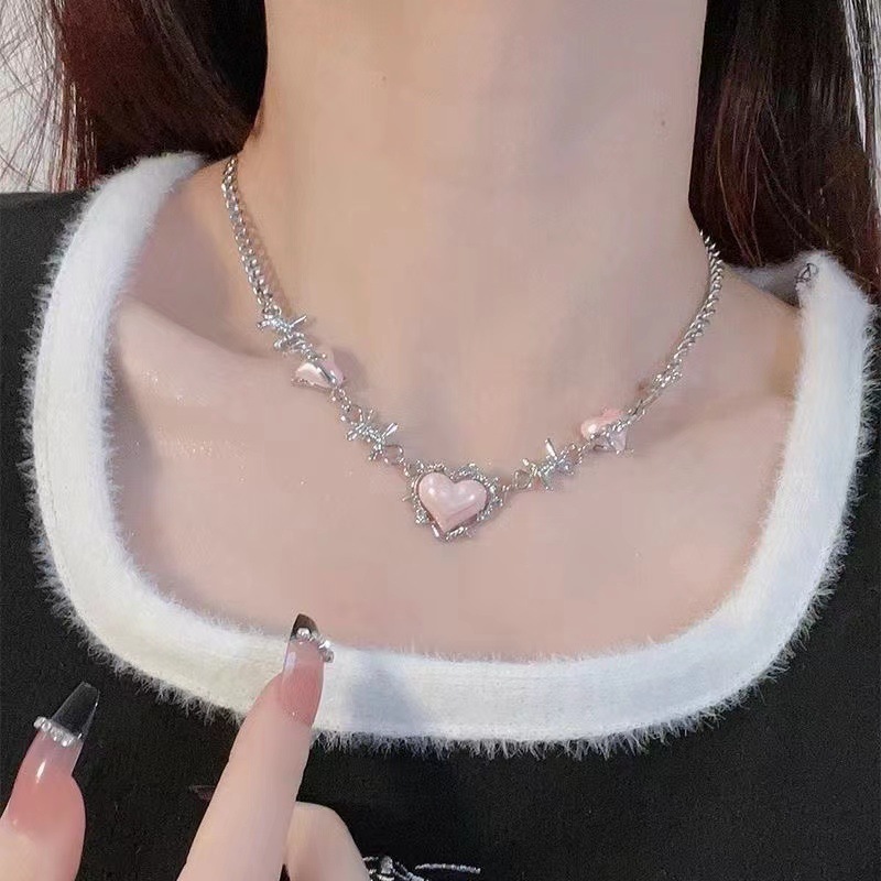 Vintage Y2k Pink Pin Bead Chok - Women'S Emo Accessories 评论和价格