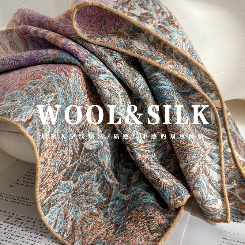 Silk Wool Scarves Woman Foular - Women Accessories Sale 评论和价格